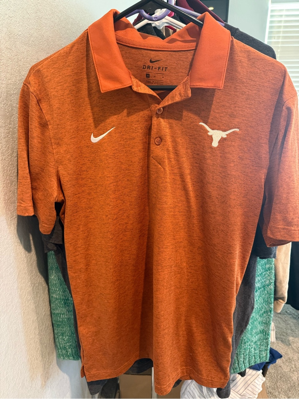 SZ M Nike Dri-FIT Texas Longhorns Men's Polo - Burnt Orange